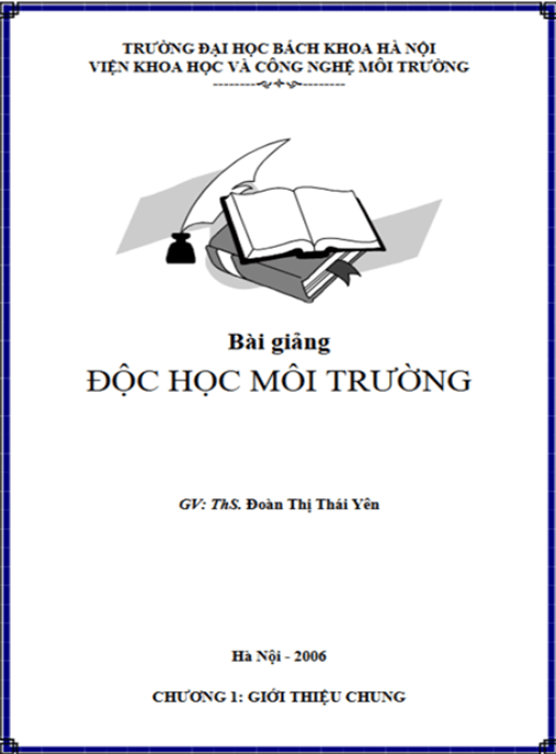 Bài Giảng Độc Học Môi Trường – Tài Liệu Học Tập Học Liệu Điện Tử PDF
