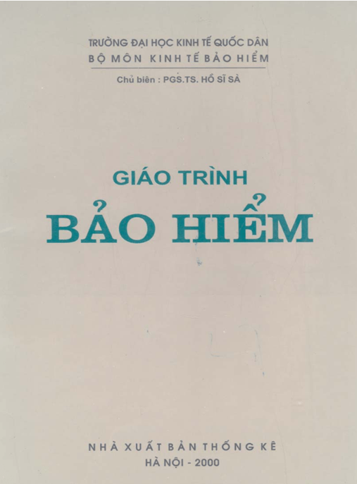 Giáo Trình Bảo Hiểm – Tài Liệu Học Tập Học Liệu Điện Tử PDF