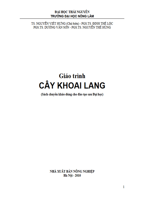 Giáo Trình Cây Khoai Lang – Tài Liệu Học Tập Ebooks PDF