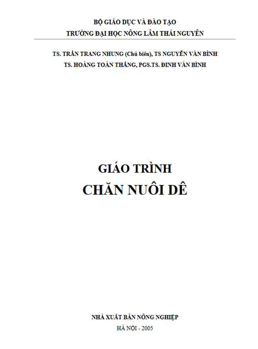 Giáo Trình Nuôi Dê – Tài Liệu Học Tập Ebooks PDF
