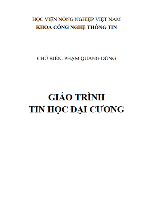 Giáo Trình Tin Học Đại Cương – Tài Liệu Học Tập Ebooks PDF