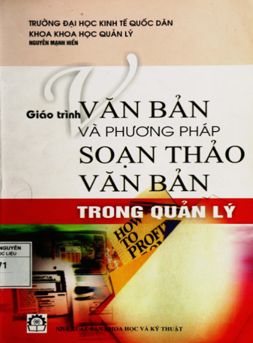 Tài Liệu Số Giáo Trình Văn Bản Và Phương Pháp Soạn Thảo Văn Bản Trong Quản Lý