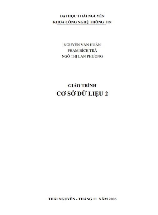 Tài Liệu Số Giáo Trình Cơ Sở Dữ Liệu Tập 2