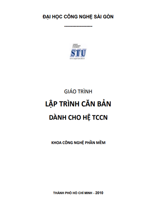 Tài Liệu Số Giáo Trình Lập Trình Căn Bản Dành Cho Hệ TCCN