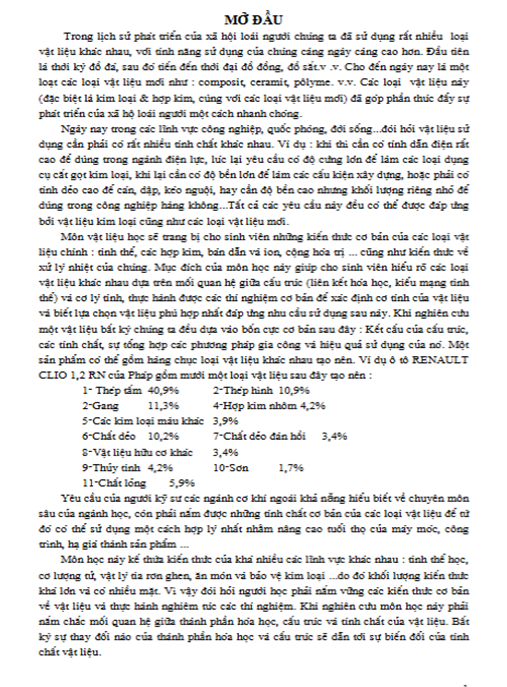 Tài Liệu Số Giáo Trình Vật Liệu Kỹ Thuật