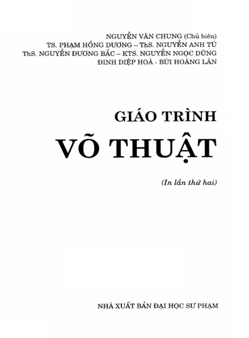 Tài Liệu Số Giáo Trình Võ Thuật