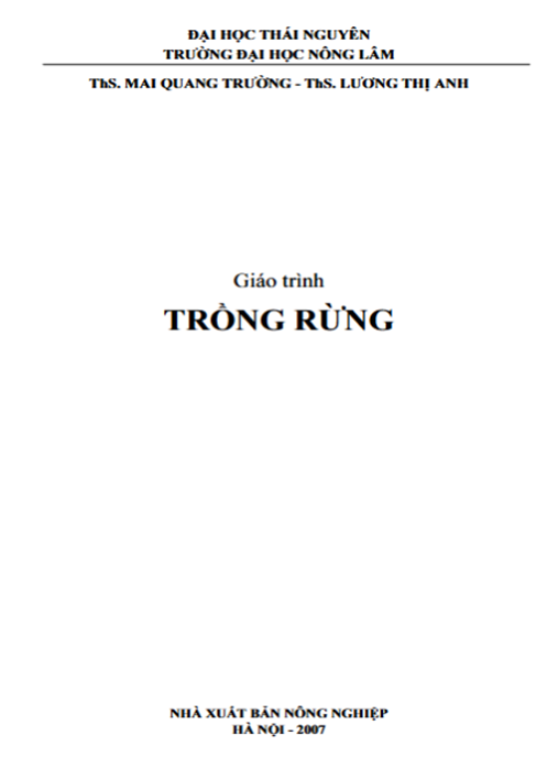 Tài Liệu Số Giáo Trình Trồng Rừng