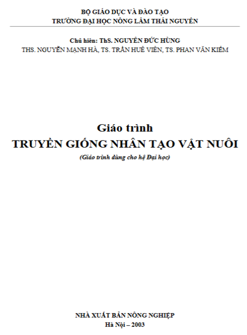 Tài Liệu Số Giáo Trình Truyền Giống Nhân Tạo Vật Nuôi
